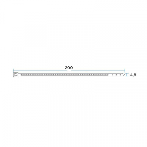 Хомут кабельный 4.8х200 нейл. (уп.100шт) бел. Rexant 07-0200-5