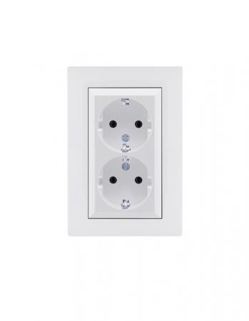 Розетка 2-я Karea RIZZ с заземл. бел. Makel 88001082