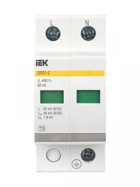 Ограничитель перенапряжения ОПС1-C 2P IEK MOP20-2-C