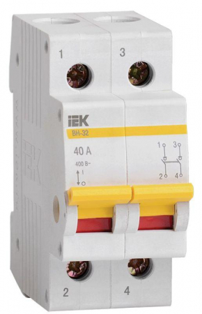 Выключатель нагрузки (мини-рубильник) 2п 40А ВН-32 KARAT IEK MNV10-2-040