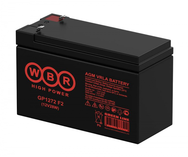 Аккумулятор 12В 7.2А.ч WBR GP1272 F2 28W