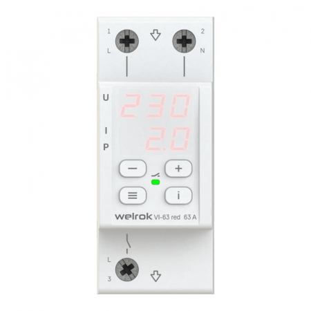 Реле напряжения с контролем тока VI-63 red Welrok 4660251140281