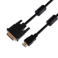 Шнур HDMI - DVI-D gold 1.5м с фильтрами Rexant 17-6303